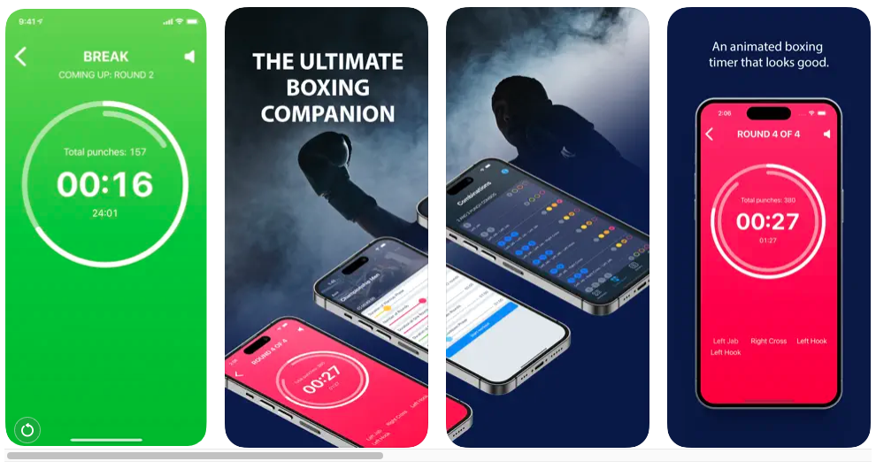 Screenshots of Boxing Coach Workout Timer