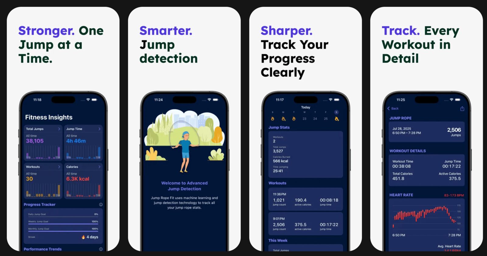 Screenshots of Jump Rope Fit