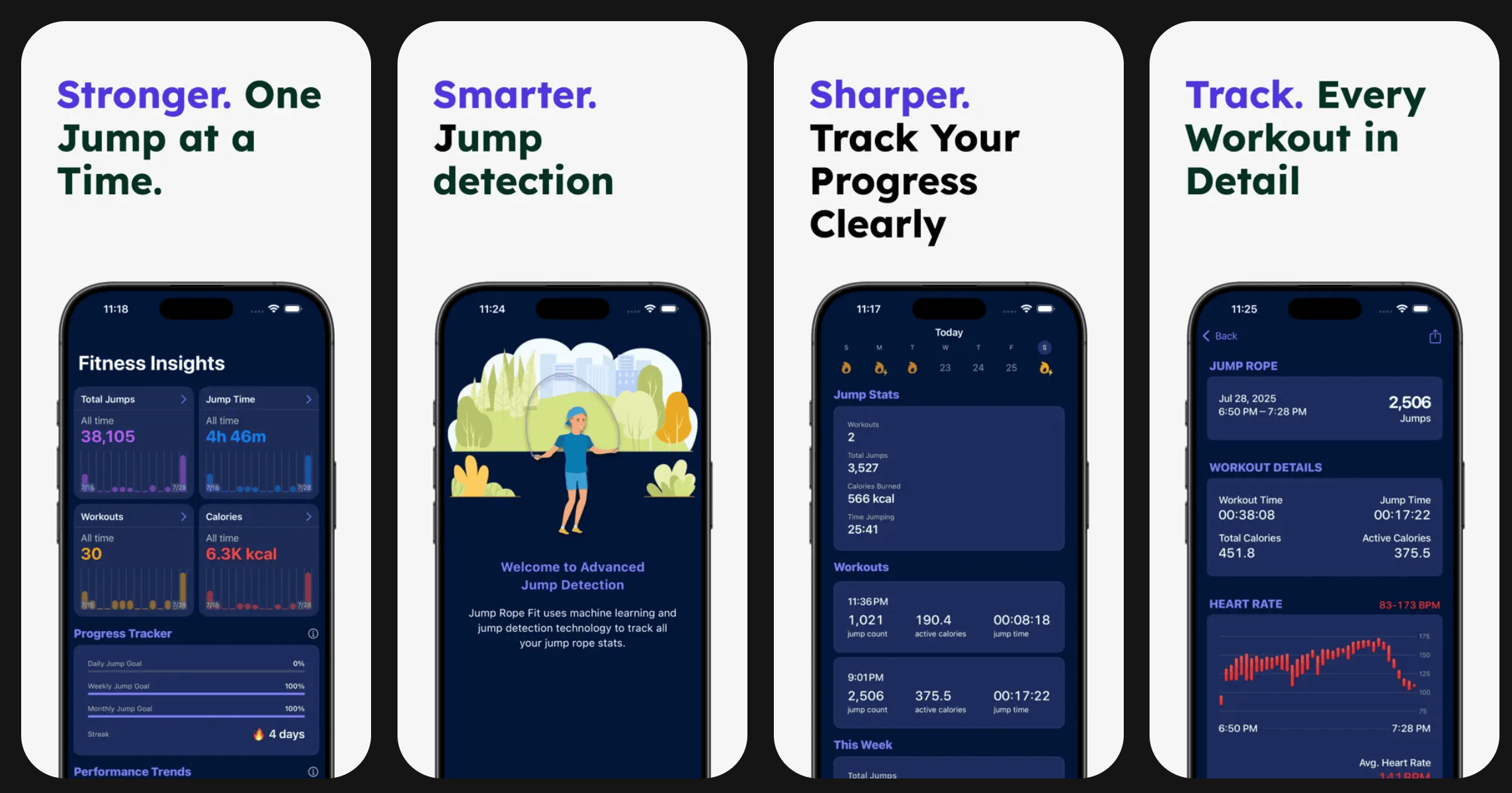 Screenshots of Jump Rope Fit