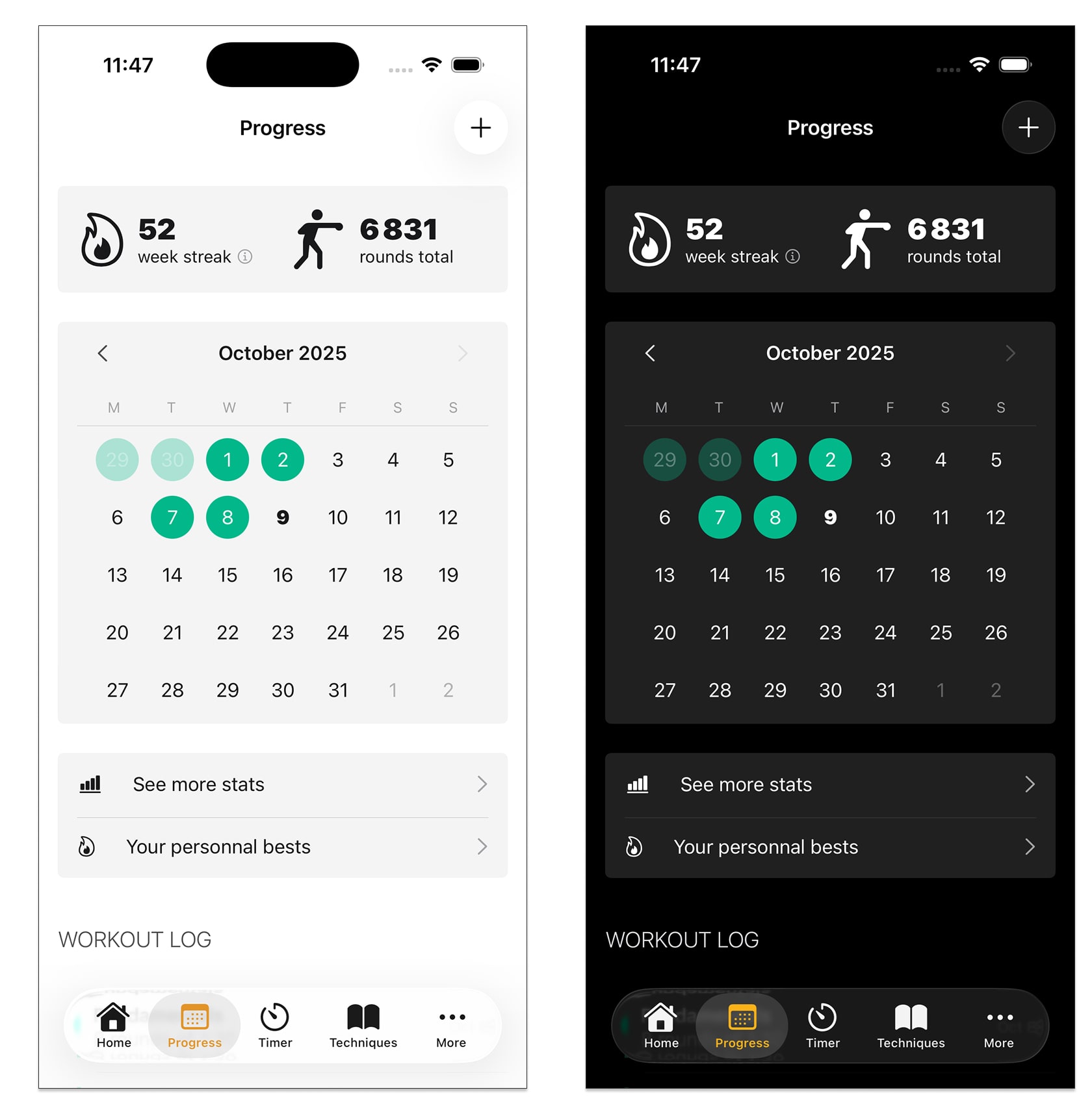 Dark mode for Boxing App
