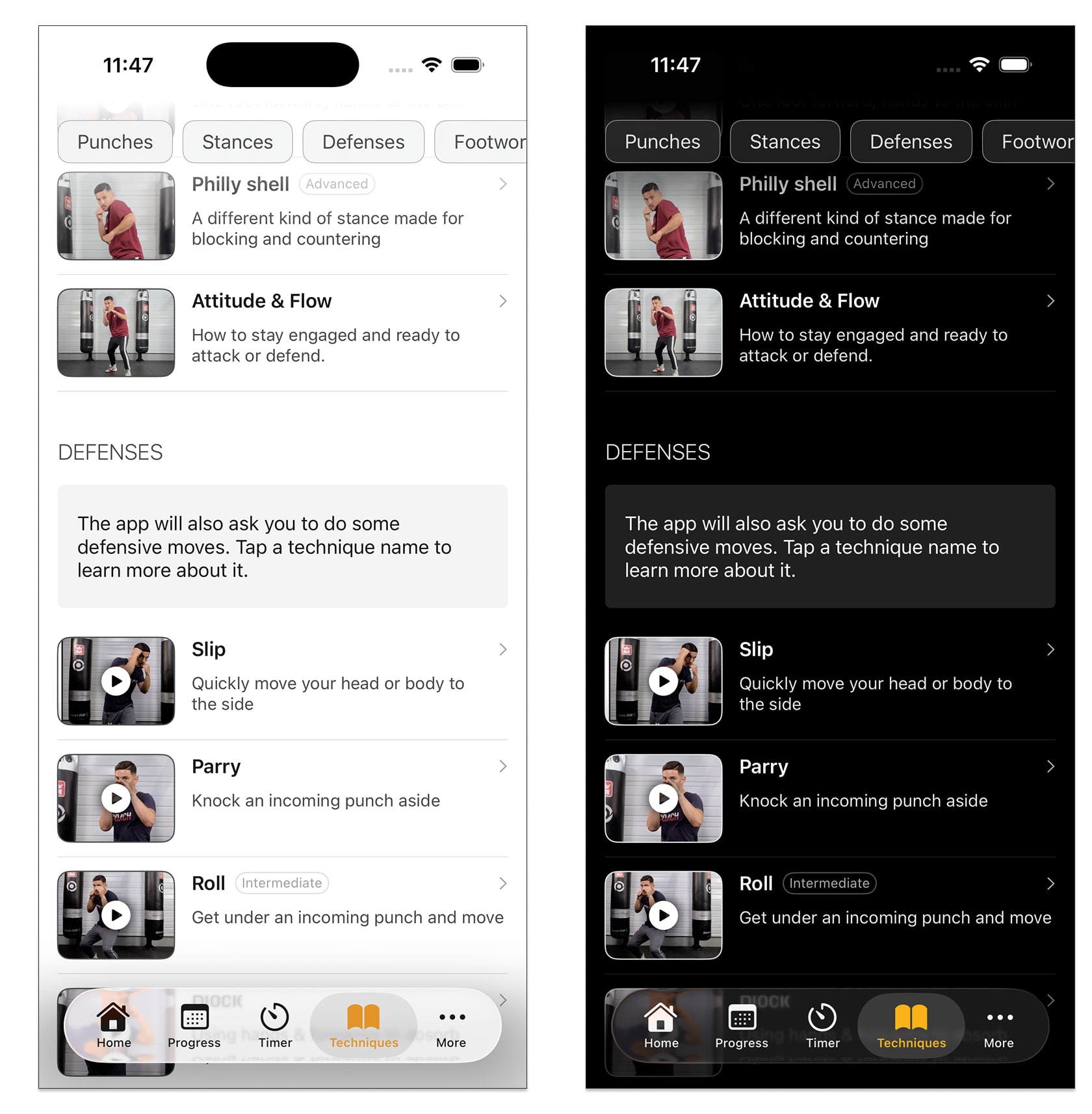 Dark mode for Boxing App