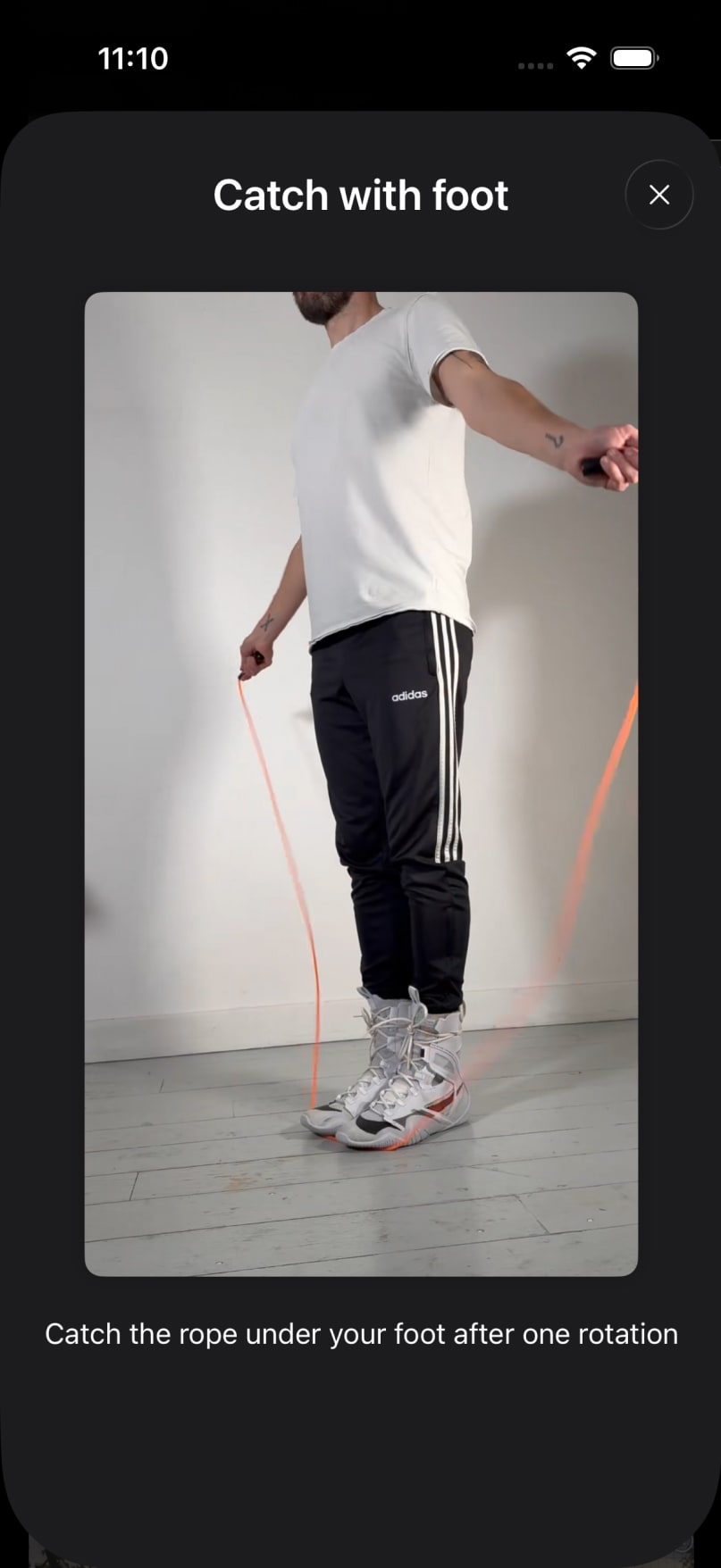 Jump rope for boxing with an app