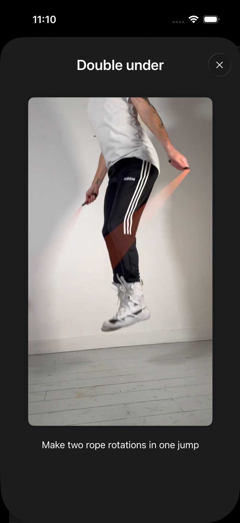 Jump rope for boxing with an app