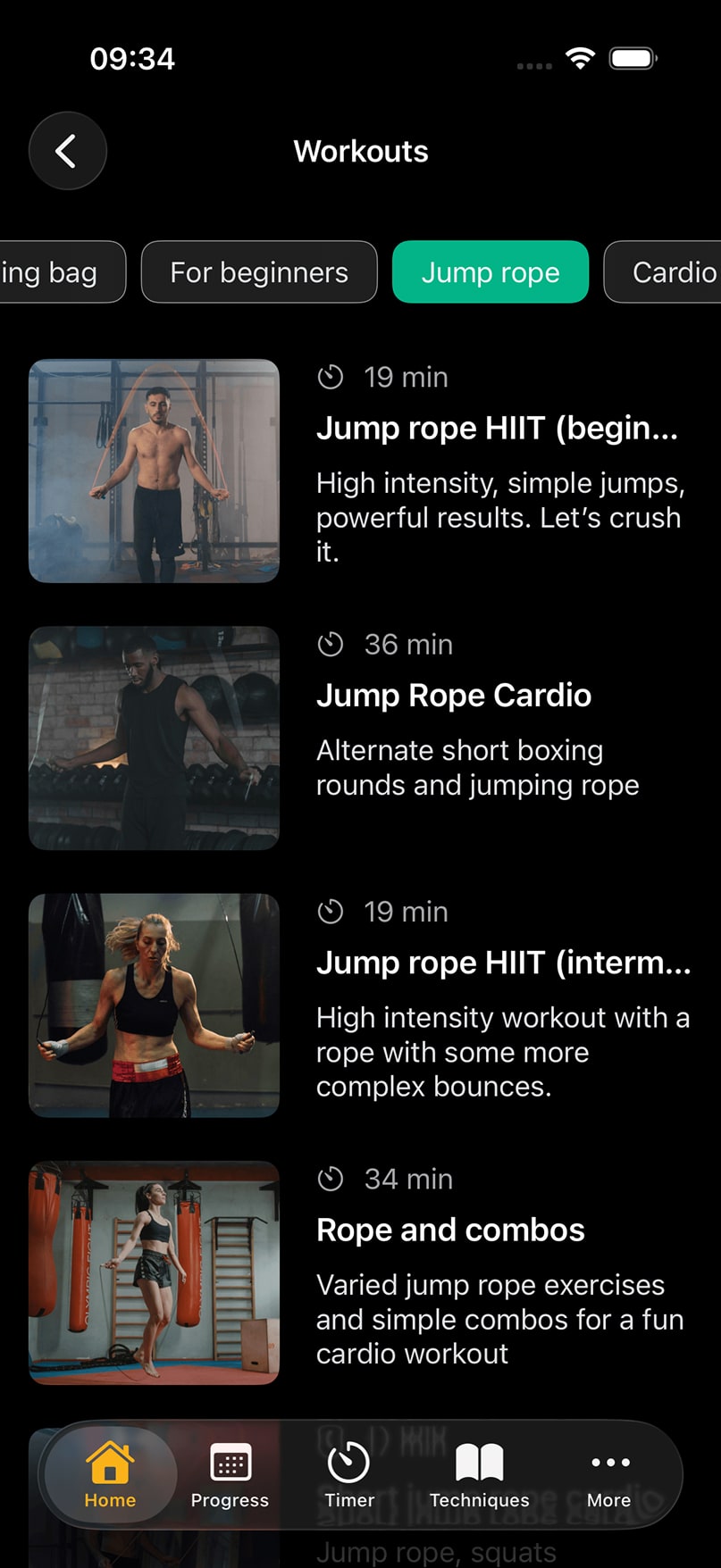 Jump rope for boxing with an app