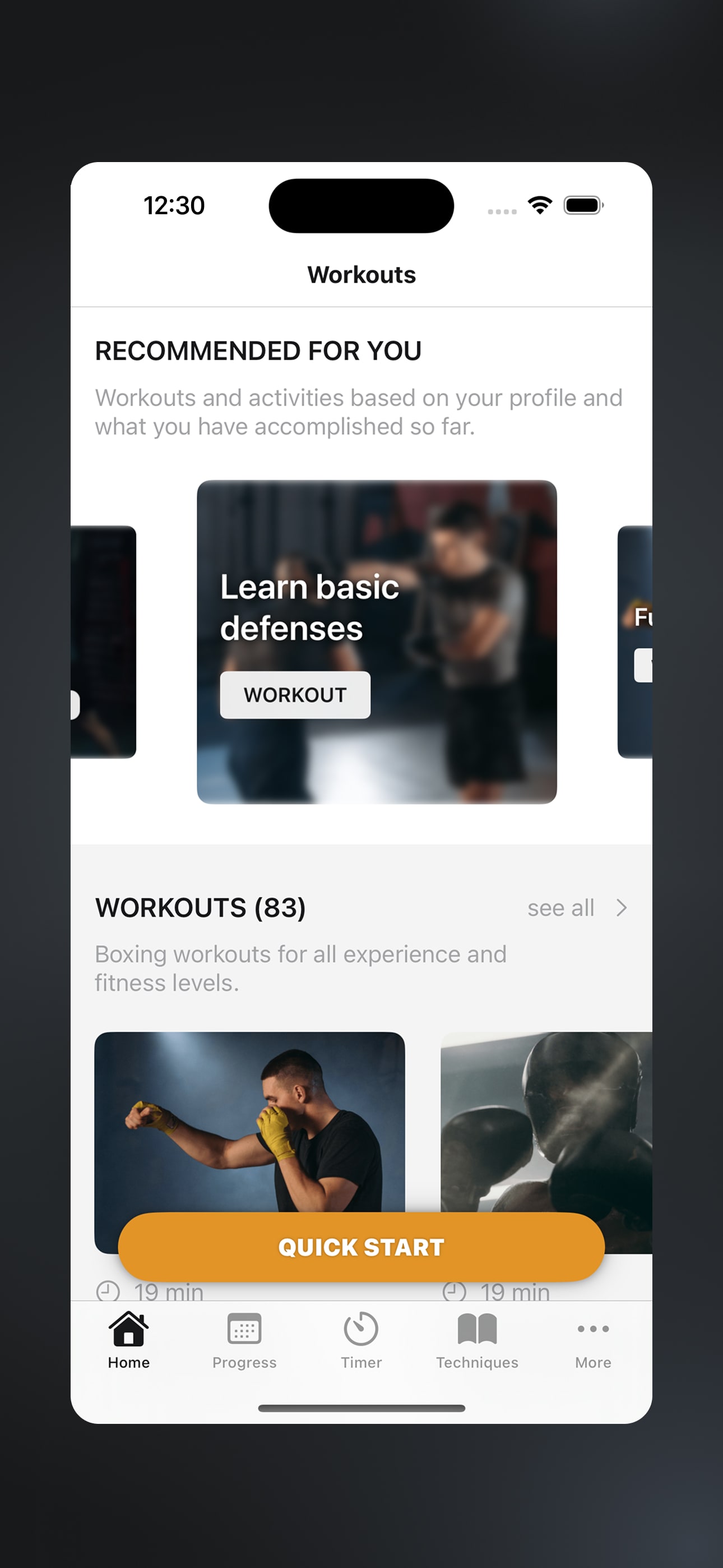 Shadow Boxing App Feature