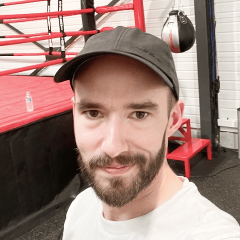 Marc, founder of the Shadow Boxing App, in a boxing gym