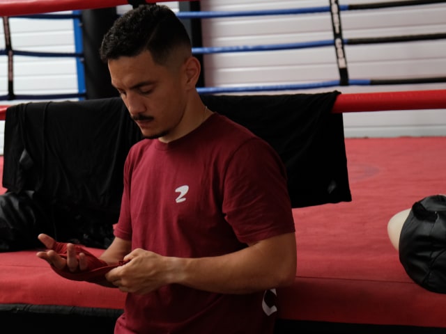 Professional boxing coaches recording for the app