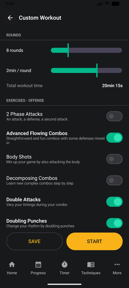 android custom workout