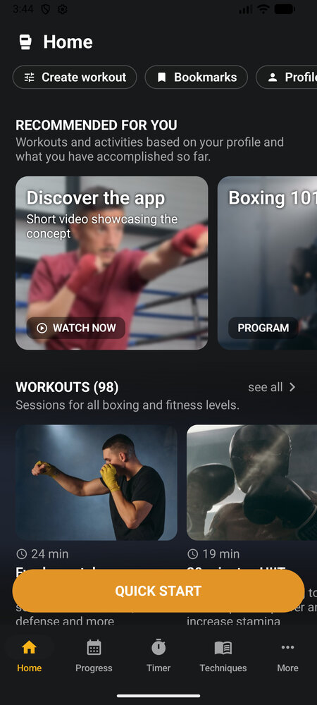 android home with quick start available