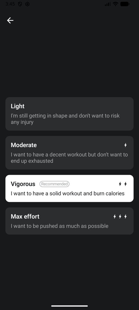 android quick start edit intensity