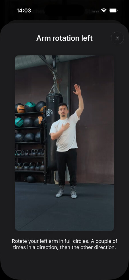 demo of arm rotation mobility exercise