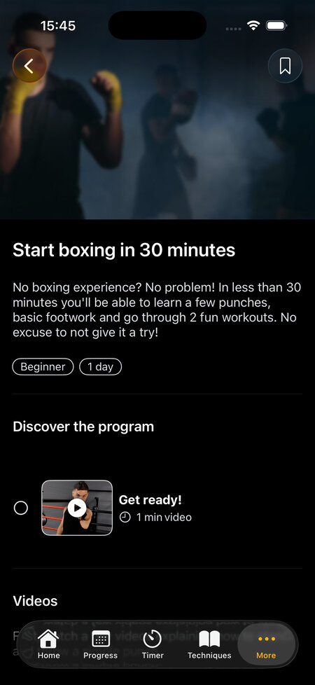 program start boxing in 30 minutes