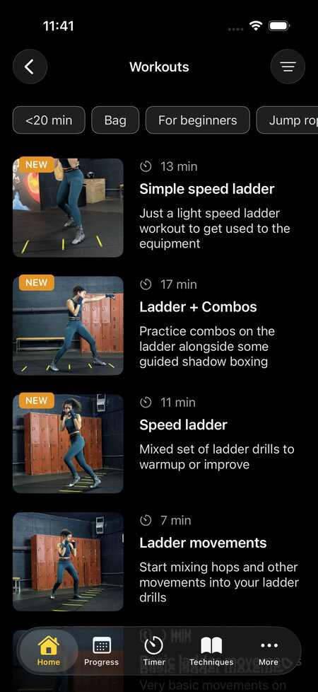 speed ladder workout list