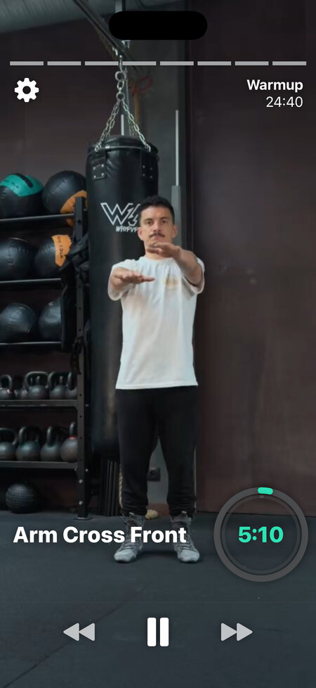 warmup workout arms cross mobility