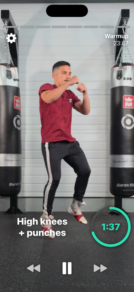 warmup workout high knee punches cardio boxing