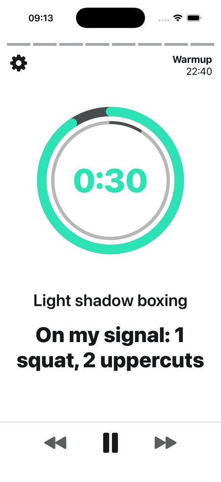warmup workout light shadow boxing with guidance