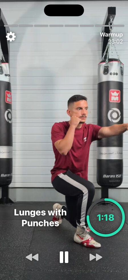 warmup workout lunges with punches