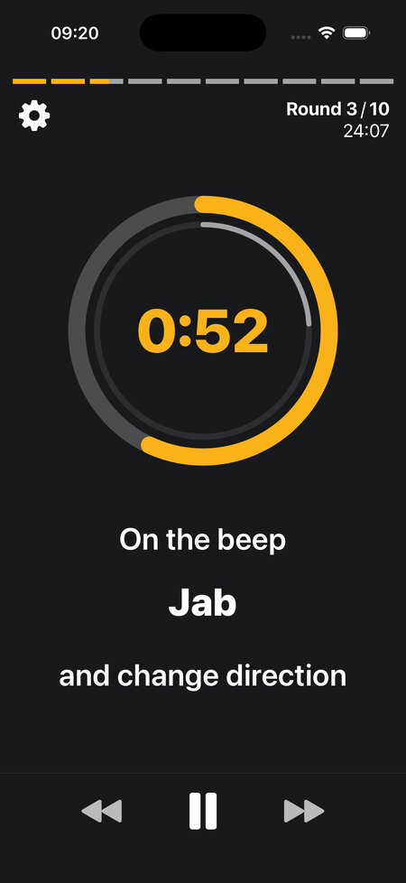workout jumprope circle beep change direction