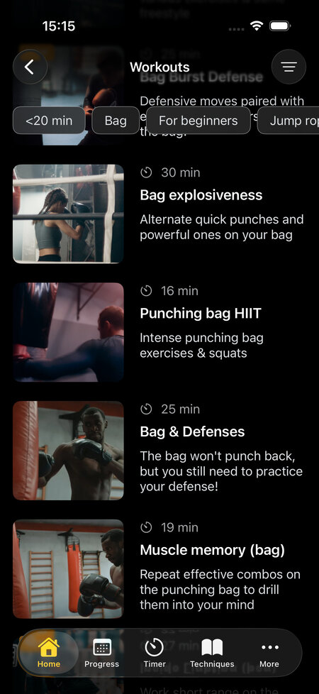 workout list bag