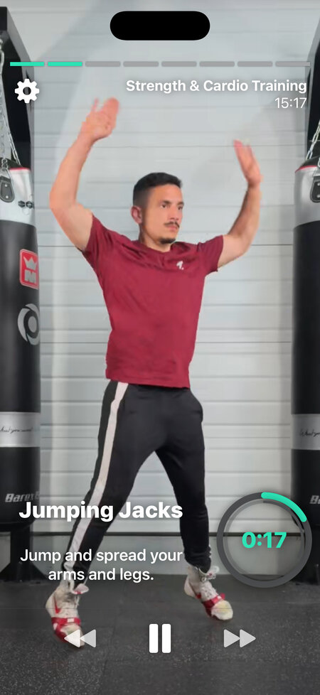 workout ongoing jumping jacks