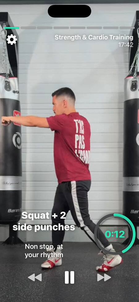 workout ongoing squat side punches