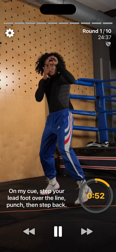 workout step over rope pucnh