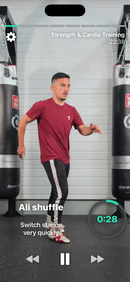 workout with ali shuffle