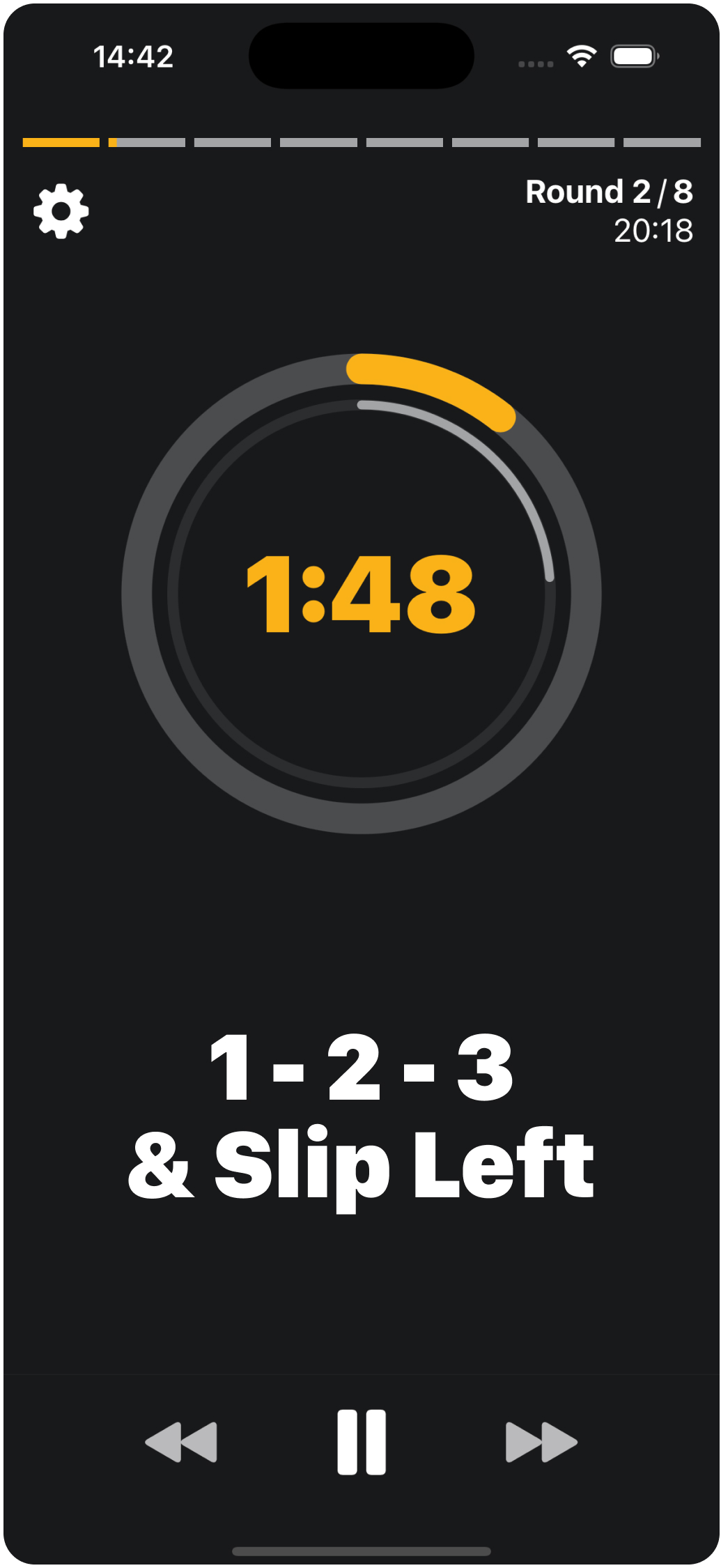 Virtual padwork app calling out punches